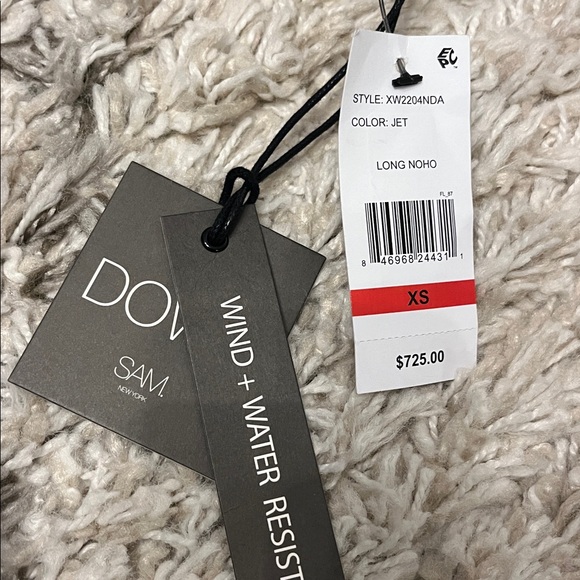 SAM. Long noho quilted down puffer coat. Size xs. Jet. Black. New with tags. - Picture 9 of 10